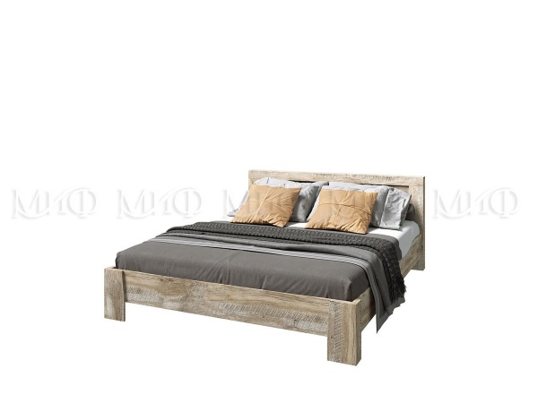 Кровать Ройс  (Ш-1674 x В-800 x Г-2138 мм/Спальное Место 1600 x 2000 мм) Дуб Юкон/Бетон Темный