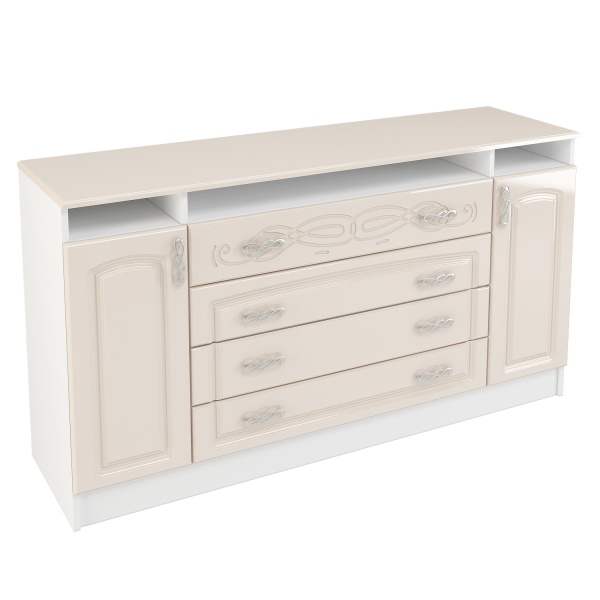 ТВ-Тумба-Комод Венесуэла МДФ/Жемчуг Глянец (Ш-1500 х В-820 х Г-420 мм)